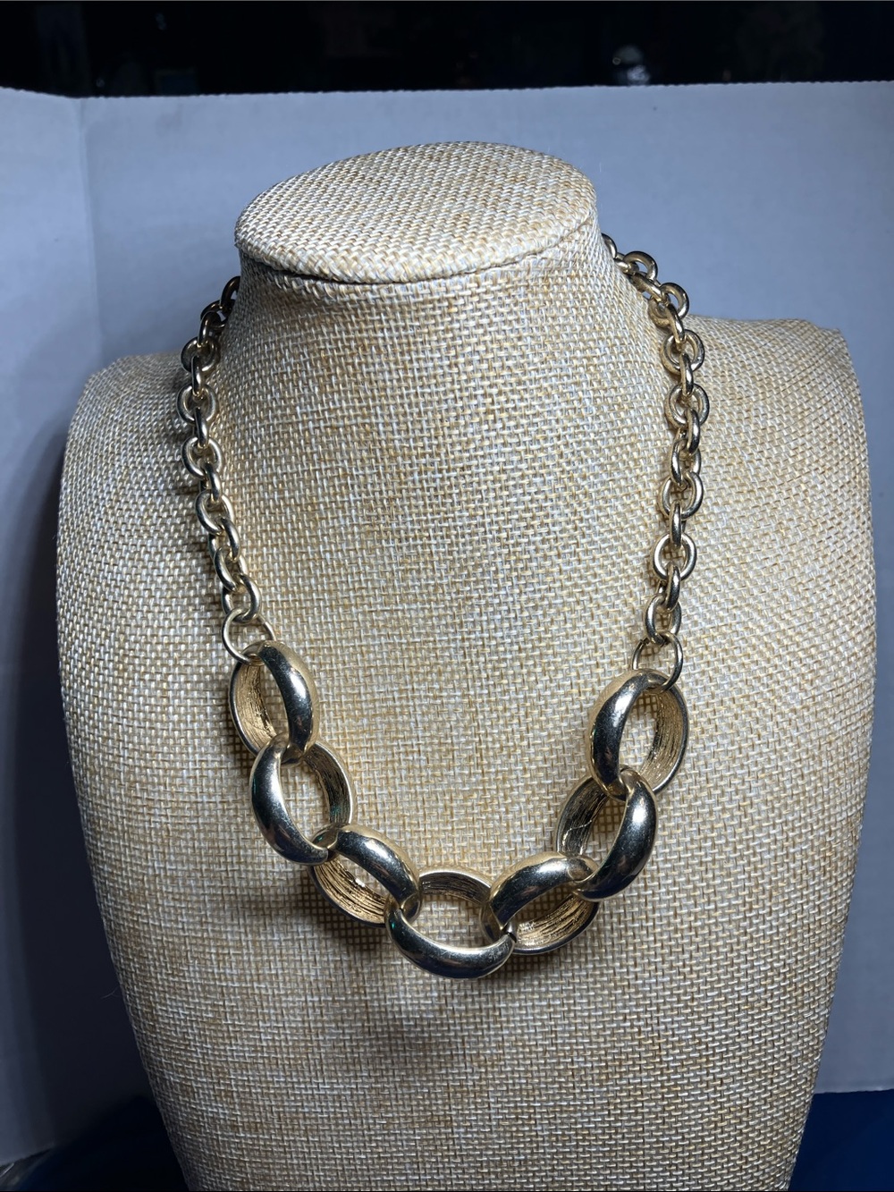 Gold Chain Link Statement Necklace